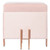 Square Velvet Storage Ottoman With Rose Gold Legs, Pink