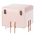 Square Velvet Storage Ottoman With Rose Gold Legs, Pink