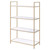 Acme Ottey Storage Bookshelf In White High Gloss And Gold