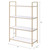Acme Ottey Storage Bookshelf In White High Gloss And Gold