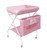Baby Portable Changing Table With Wheels Adjustable Height Folding Infant Diaper Station Mobile Nursery Stand With Newborn Lightweight Large Storage Rack - Pink