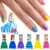 Disney Princess - Townley Girl Castlebox Non-toxic Peel-off Nail Polish Set For Girls, Opaque Colors, Ages 3+ - 18 Ct