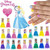 Disney Princess - Townley Girl Castlebox Non-toxic Peel-off Nail Polish Set For Girls, Opaque Colors, Ages 3+ - 18 Ct