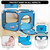 6 Panels Playpen For Baby, Kid Playpen Playard With Basketball Hoop, Portable Baby Ball Pit With Breathable Mesh Infant Children Play Game Fence For Indoors Outdoors