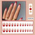 Fofosbeauty 24pcs Press On False Nail Tips Medium Almond Full Cover Fake Nails, Bloody Rose Red French-black Friday Sale