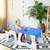 Costway 3 In 1 Baby High Chair Convertible Play Table Seat Booster Toddler Feeding Tray, Blue
