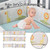 Buodes Metal Storage Cabinet Crib Bed Fence Soft Bag Stitching Bed Bed Surround Breathable Cotton Anti-collision Baby Bed Surround Kit
