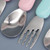 Opolski Safe Baby Spoon Smooth Edge Corrosion Resistant Food Grade Material Baby Feeding Fork Utensil For Household