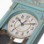 Vintage Grandfather Wood- Looking Plastic Pendulum Wall Clock For Living Room, Kitchen, Or Dining Room, Blue With Gold Distressed Design