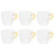 Doact 6pcs Home Heat Resistant Glass Cup Tea Cup With Handle Tea Set Accessories