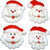 Santa Faces Assortment 1-1/4" Royal Icing Cake/cupcake Decorations 12 Ct