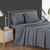 Glowsol 4 Pcs 100% Bamboo Bedding Sheet & Pillowcase Sets Silky Soft Cool Sheets With 16" Deep Pocket For Hot Sleepers, Dark Gray, King