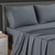 Glowsol 4 Pcs 100% Bamboo Bedding Sheet & Pillowcase Sets Silky Soft Cool Sheets With 16" Deep Pocket For Hot Sleepers, Dark Gray, King