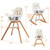 Topbuy Baby High Chair Convertible 3 In 1 Wooden High Chair With Removable Food Tray Beige
