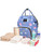 Sanviglor Women Adjustable Strap Multi Pockets Handbag Baby Portable Zipper Diaper Bag Multifunctional Pushchair Nursing Top Handle Backpack Blue