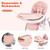 Heao Adjustable Foldable Baby High Chair With Rotating Wheels, Pink