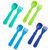 Re-play | Made In Usa | 8pk Toddler Feeding Spoon And Fork Set | Made From Bpa Free Recycled Plastic | Aqua, Lime, Navy & Sky Blue | Under The Sea