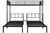Aukfa Metal Triple Bunk Beds For Kids Adults -  Twin Over Twin - Black