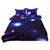 Piccocasa 4pcs 100% Polyster Galaxy Duvet Cover Set, Star Sky Moon, Dark Purple, Queen