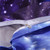 Piccocasa 4pcs 100% Polyster Galaxy Duvet Cover Set, Star Sky Moon, Dark Purple, Queen