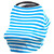 Jlika Baby Car Seat Canopy Cover And Stretchy Nursing Cover - Turquoise White Stripe