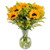 Sunny Day By Arabella Bouquets With Free Elegant, Hand-blown Glass Vase (fresh-cut Flowers, Yellow)