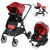 Evenflo Gold Sensorsafe Pivot Xpand Travel System Strollers, Garnet Red