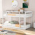 Anysun Twin Over Twin Floor Bunk Bed With Ladder , White, White