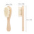 Irfora New Baby Hair Brush Comb Wooden Handle Baby Hairbrush Infant Comb Soft Wool Hair Scalp Massage