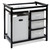 Costway Black Infant Baby Changing Table W/3 Basket Hamper Diaper Storage Nursery