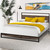 Queen Size Platform Bed Frame With Headboard, Contemporary Queen Bedframe Bedroom Furniture For Kids Adults, Metal Queen Bed Frame Without Box Spring Needed, Slatted Bed With Head Board Queen, Aa1338