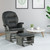 Costway Baby Nursery Relax  Rocker Rocking Chair Glider & Ottoman Set W/cushion Dark Grey