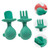 Hemoton 1 Set Portable Baby Fork Spoon Baby Toddler Infant Eating Learning Tableware