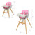 3 In 1 Convertible Baby High Chair, Toddler Dining Chair W/3-position Adjustable Food Tray, 5-point Harness & Adjustable Seat Height, Pink