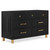 Evolur Loft Double Dresser/6 Drawers/modern Style In Black