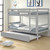 Twin-over-twin Bunk Bed With Trundle, Wooden Twin Bunk Bed Frame With Full-length Safety Rail & Built-in Ladder, Can Be Divided Into 2 Beds, Trundle Bed For Kids Teens, No Box Spring Needed, Grey