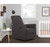 Evolur Raleigh Glider Recliner Charcoal With High Backrest Support, Durable Polyester Fabric
