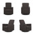 Evolur Raleigh Glider Recliner Charcoal With High Backrest Support, Durable Polyester Fabric
