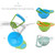 Dido Baby Grinding Bowl Manual Kids Feeding Bowl Vegetable Fruit Infant Food Masher Set, Blue Green