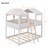 Full Over Full House Bunk Bed With Roof, Wood House Bunk Bed With Window, Safety Guardrail, Ladder For Kids Teens Girls Boys, No Box Spring Needed, White 78.7"l X 56.2"w X 85.5"h