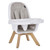 Evolur Zoodle 3-in-1 High Chair Booster Feeding Chair With Modern Design, Light Grey (model #254)