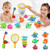 Zedker Black Friday Deals 2022 2 Year Old Girl Birthday Gift, Bath Toys Fishing Games Swimming Whales Water Table Pool Bath Bathtub Tub Toy For Toddlers Baby Kids Infant Girls Boys Bathroom Fish Set A