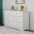 Storkcraft Crescent 6 Drawer Modern Horizontal Dresser White Finish