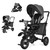 Gymax 7-in-1 Kids Baby Tricycle Folding Steer Stroller W/ Rotatable Seat Grey