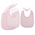 5 Pieces Large Toddlers Bibs - Soft Absorbent Feeding Drooler Bibs Kids - Cute Stripes - Pink, 29x22cm