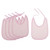 5 Pieces Large Toddlers Bibs - Soft Absorbent Feeding Drooler Bibs Kids - Cute Stripes - Pink, 29x22cm