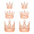Hequsigns 6pcs Crown Cake Topper, Artificial Pearl Tiara Crown Crystal Children Hair Ornaments Princess Gold Mini Crown, Metal Crown For Girl Boy Baby Shower Birthday Wedding Cake Decor(rose Gold)