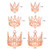 Hequsigns 6pcs Crown Cake Topper, Artificial Pearl Tiara Crown Crystal Children Hair Ornaments Princess Gold Mini Crown, Metal Crown For Girl Boy Baby Shower Birthday Wedding Cake Decor(rose Gold)