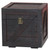 Stackable Wooden Cargo Crate Style Storage Chest, Black