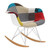 Aron Living Atoll 26" Mid-century Cotton Rocker Arm Chair In Multi-color